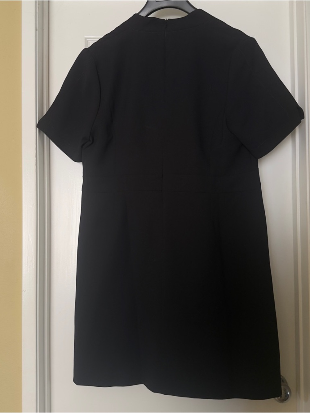 Karen Millen Military Black Pleat Wrap-Front Mini Dress with Side Buckle Size 16 - Picture 10 of 15